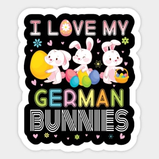 Color Flower Easter Eggs Happy Me I Love My German Bunnies Sticker